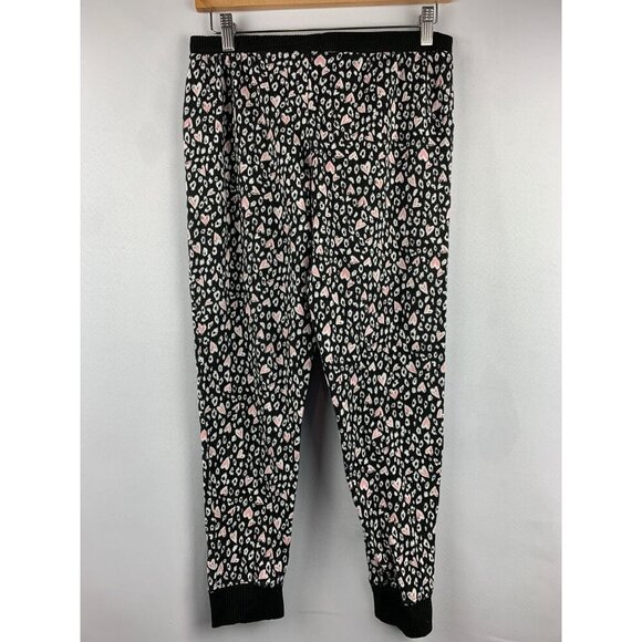 Cuddl Duds Womens Pajama Set S Black & Pink Heart Pattern - Picture 3 of 9
